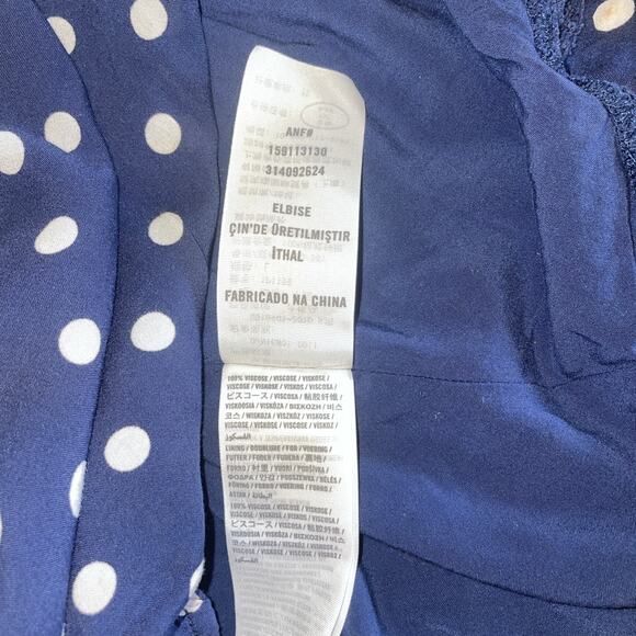 Abercrombie & Fitch Polka Dot Navy and White Swing Dress Size Large - Picture 10 of 15